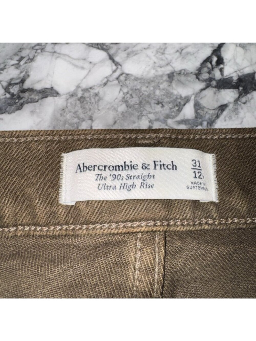 Abercrombie & Fitch The '90s Straight Ultra High Rise Women’s Jeans 31/12 Brown - Picture 2 of 4